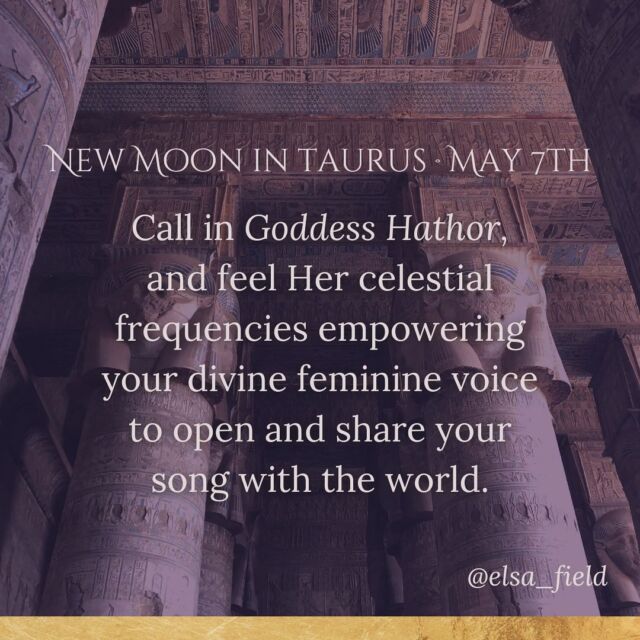 Blessings at the New Moon in Taurus, celestial sign of the Mother Cow Goddess, Hathor! 🌙

Working with Hathor’s energies have truly changed my life, and opened my heart to receive more beauty, health and abundance. She has helped me to heal core wounds of scarcity on my Priestess path, through Her bountiful love. 

Although Her mythology is mostly associated with ancient Egypt, as a primordial mother Goddess, the lineage of the Priestesses of Hathor spread across the Mediterranean world influencing the emergence of other Goddess cultures including Isis, Demeter and Aphrodite.

I believe that at this time on Earth, Hathor is coming forward as a powerful guide for those of us called to the Priestess path. 💙

🌹 As the archetypal womb healer and Goddess of sound, She supports us to heal the womb-throat connection and offer our empowered divine feminine voices to the world. 🎶

I am excited to be bringing forward a week of free Hathorian teachings inside of our PRIESTESS PATH OF SOUND immersion, beginning in just two days time! 💙 🎶

This is (probably) the biggest free event I will offer this year, and is in honour of Hathor’s season and our upcoming Priestess of Sacred Sound Practitioner training offered by my virtual and in-person sound healing school, Myrtle Grove. 🌸🌿

For thousands of years, we have gathered around Beltane to celebrate the fertility of the land and the abundance of nature. 💖

🎶 Priestesses of Sound would have been (and still are!) at the centre of these gatherings, offering song, chant, and healing sacred sound to support our communities. 

👉 In this LIVE free VIRTUAL event, I’ll be teaching the core elements of the Priestess Path of Sound over four magical days in our virtual temple. Look forward to vocal activations, herstorical wisdom, sacred sound healing with crystalline instruments, and other magic. ✨

PLUS special guests from our Priestess of Sacred Sound Collective!

👉👉 Comment with a ‘💙’ emoji and I’ll send you the link to join us!

New Moon Blessings 🎶✨