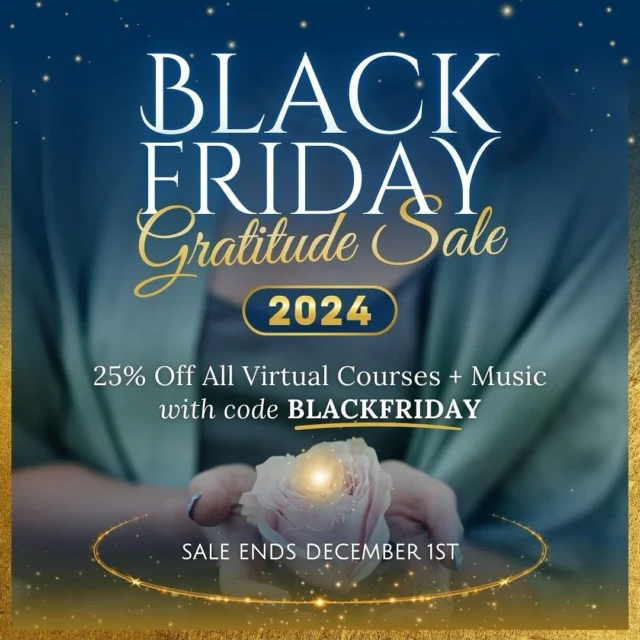 Drum roll please…

It’s here, my biggest sale of the entire year!
Our Gratitude Sale for Black Friday weekend! 🖤✨

 If you have felt called to my sacred voice & sound healing trainings, but didn’t invest yet because of the price, this is for you!

OR If you are just discovering my world of sacred sound, then it’s an amazing time to grab an incredible offer on sacred music, courses + trainings with me!

Until December 1st, you can receive 25% Off Virtual Courses + Music with code

 BLACKFRIDAY

At checkout! 🖤✨🖤

Offerings that are on sale: 
The Cosmic Voice 🌀 Initiations 💜 Sonic Mastery ✨ Instruments of the Goddess 🎶 Sacred Music Collection 🦋

These special offers expire on Sunday, December 1st. ✨

May these offerings from my heart to yours serve to uplift your path, activate your voice, and ground your sacred wisdom on the healing path of Goddess.

See you in the Temple, sisters!

—-

#sacredsound #sacredsoundhealing #throatchakrahealing #priestesstraining #voiceactivation #priestesspath #priestess #embodiedwoman #divinefeminine #divinefeminineenergy #divinefemininerising
#soundhealer #priestessofsacredsound #sacredsoundhealer #vocalcoachingonline #vocalcoaching #voicework